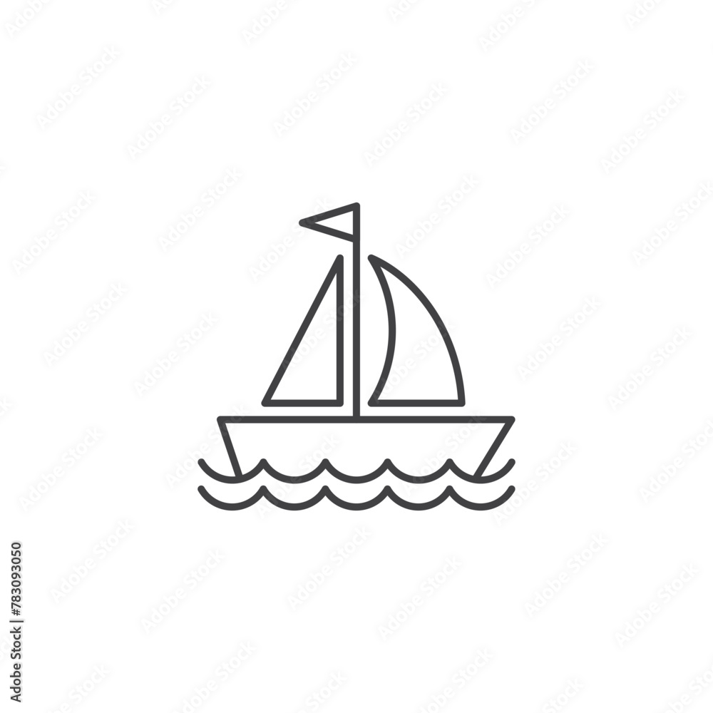 Sailboat icon in flat style. Ship vector illustration on isolated background. Transport sign business concept. Sailboat icon in flat style. Ship vector illustration on isolated background. Transport sign business concept.