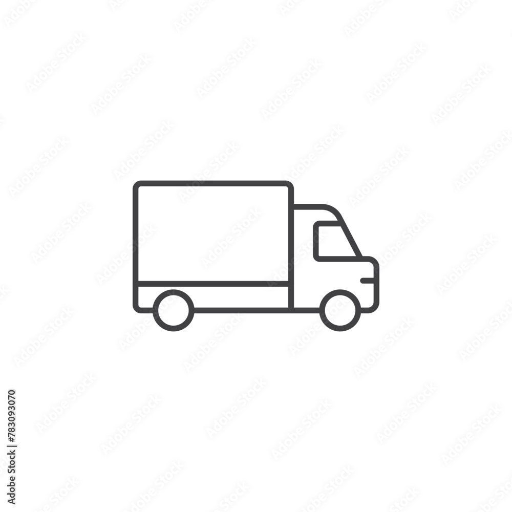 Truck icon in flat style. Freight vector illustration on isolated background. Delivery sign business concept.