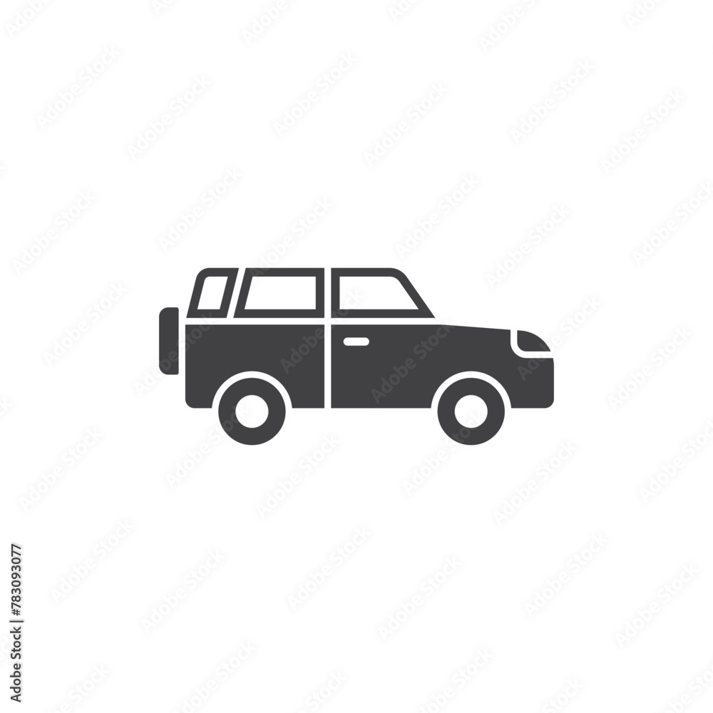 SUV car icon in flat style. Automobile vector illustration on isolated background. Transport sign business concept.