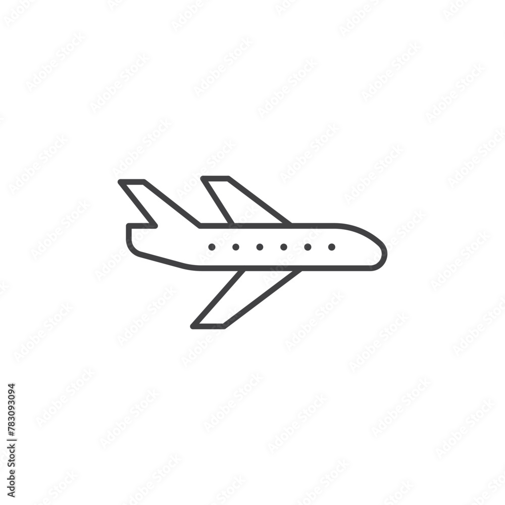 Airplane icon in flat style. Plane vector illustration on isolated background. Transport sign business concept.