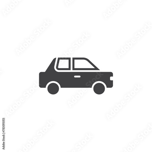 Car icon in flat style. Automobile vector illustration on isolated background. Transport sign business concept.