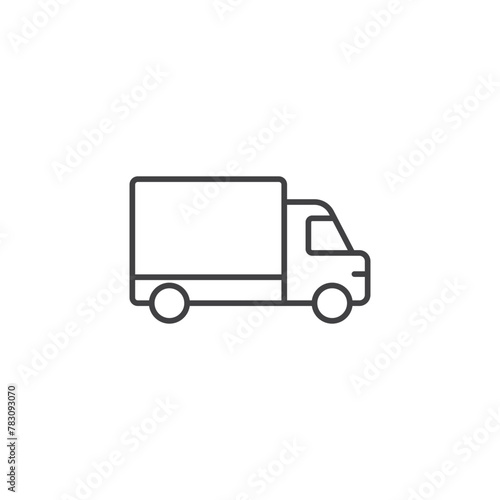 Truck icon in flat style. Freight vector illustration on isolated background. Delivery sign business concept.