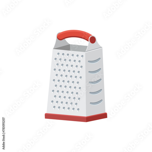 Grater icon in flat style. Cookery vector illustration on isolated background. Kitchen utensils sign business concept.