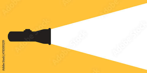 Flashlight icon in flat style. Electric lamp vector illustration on isolated background. Pocket lantern sign business concept.