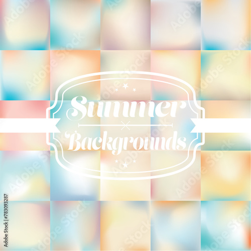 Summer blur backgrounds set
