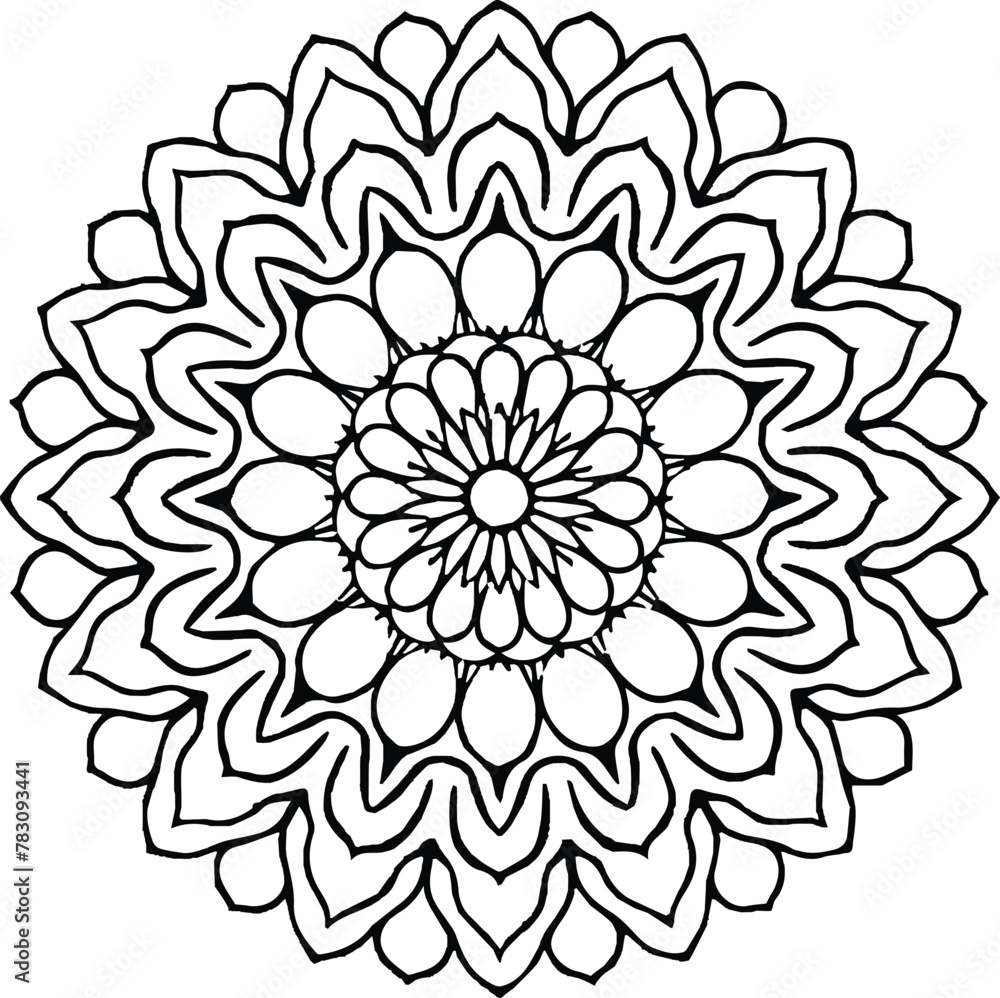 Mandala in circle simple floral art beautiful modern customized unique line art elegant design Mandala in circle simple floral art beautiful modern customized unique line art elegant design