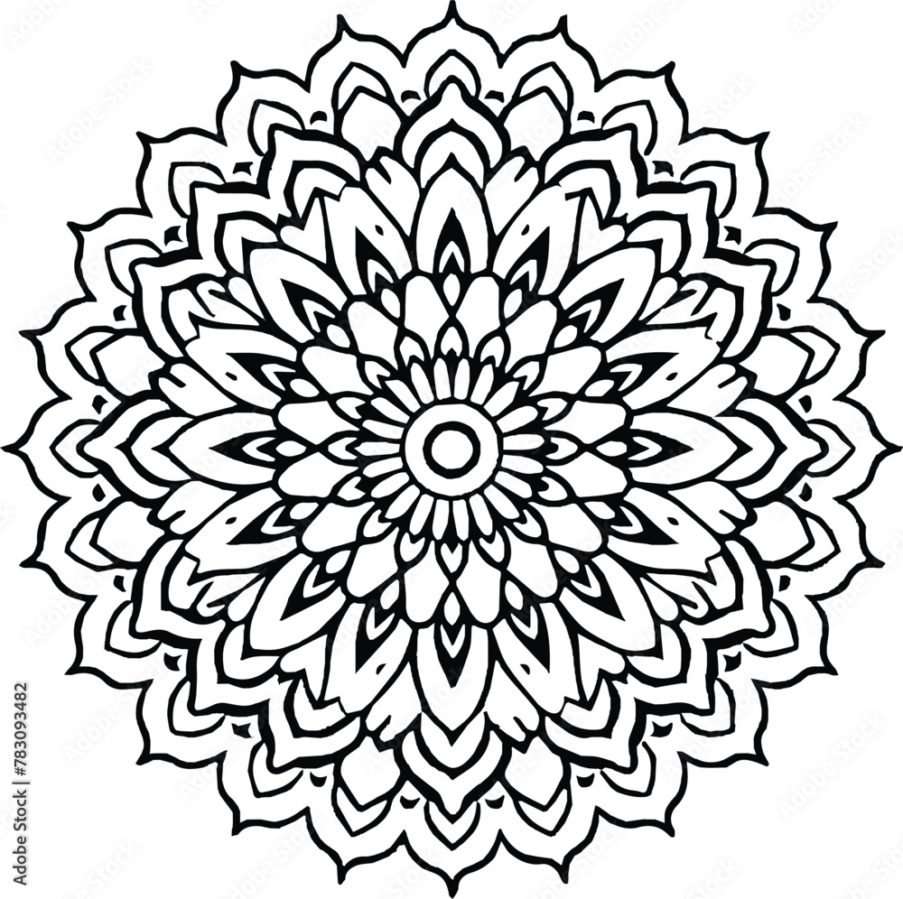 Mandala in circle simple floral art beautiful modern customized unique line art elegant design Mandala in circle simple floral art beautiful modern customized unique line art elegant design