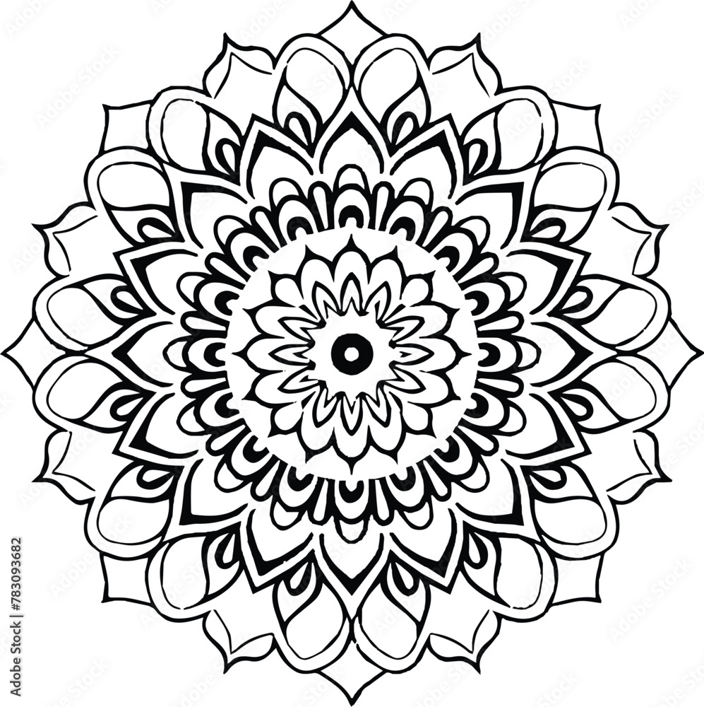 Mandala in circle simple floral art beautiful modern customized unique line art elegant design Mandala in circle simple floral art beautiful modern customized unique line art elegant design