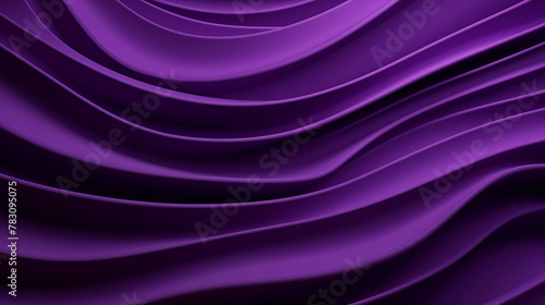Abstract waves papercraft colors dark purple background, 3d illustration.
