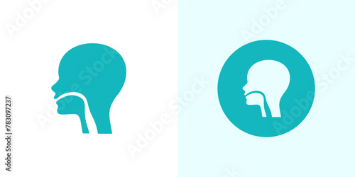 Throat icon logo vector head
