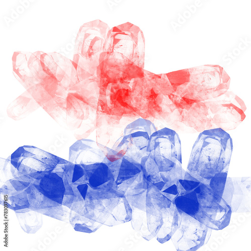 Isolated red and blue graphics