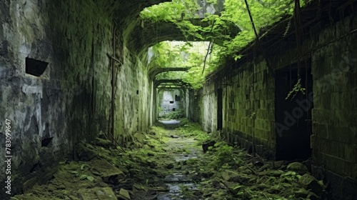 Inside view of deserted military fortress © stocksbyrs