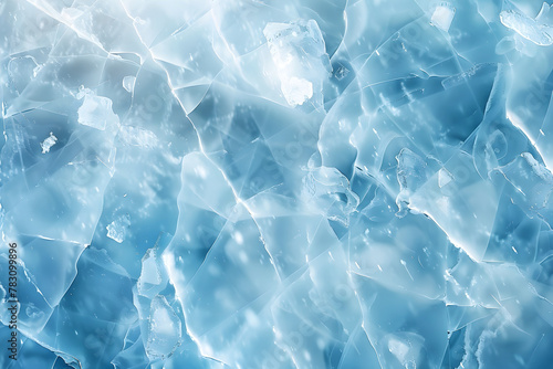 Close-Up von Eisfläche, Eis, gefrorenes Wasser, erstellt mit generativer KI photo