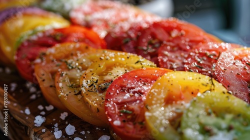 Fresh Seasoned Tomato Salad Closeup