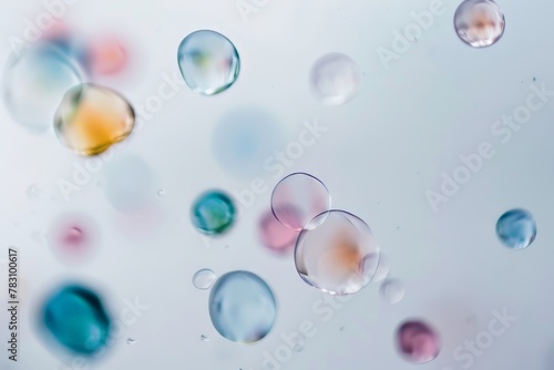Abstract glass bubbles colorful background, shallow depth of field