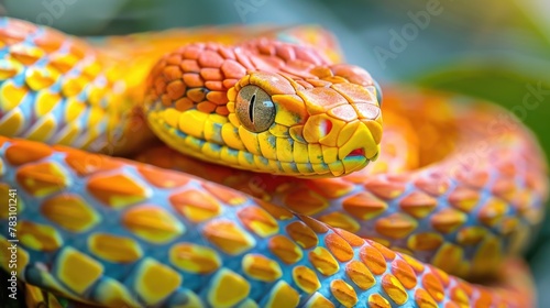 Vivid Corn Snake Close-Up in Natural Habitat