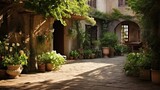 Garden oasis within ancient dwelling