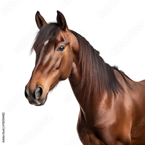 Brown Horse cutout isolated on transparent background