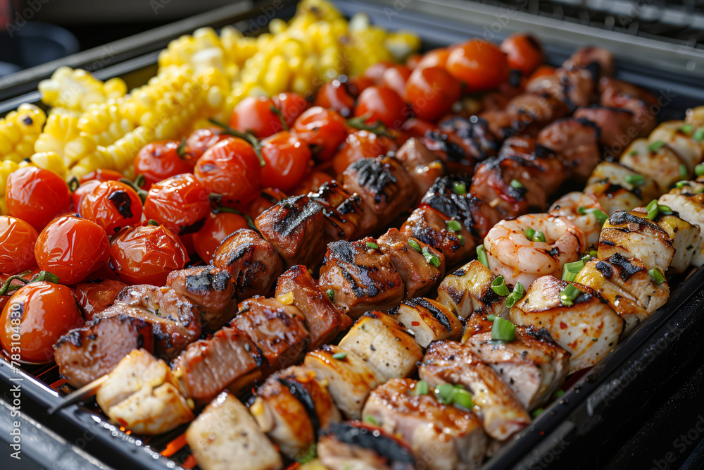 The Essence of Outdoor Cooking Herbs and Spices Meet Grilled Skewers