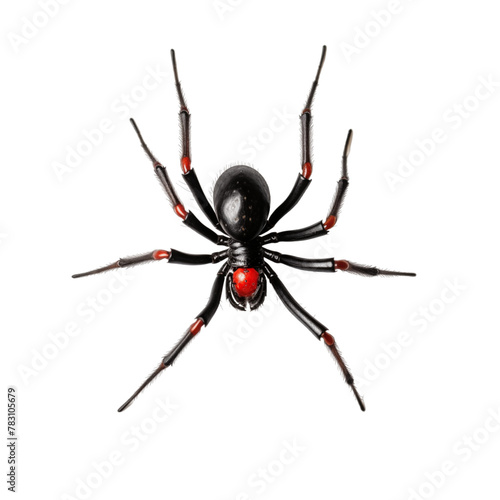 Redback spider isolated on transparent background