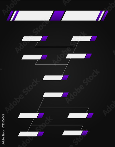 Sport game championship contest stage layout, double elimination bracket board chart. Vector icon illustration background. Copy space. Concept of sport, information, tournament.