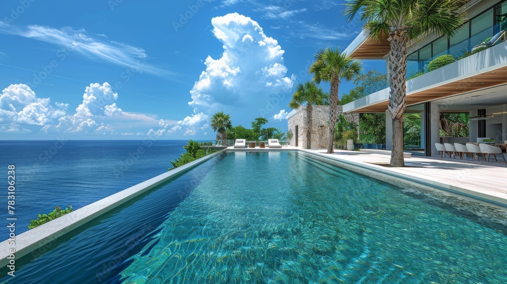 infinity pool overlooking a vast ocean