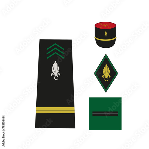 Galon de l'armée de terre française, légion étrangère: sous-officier, adjudant-chef