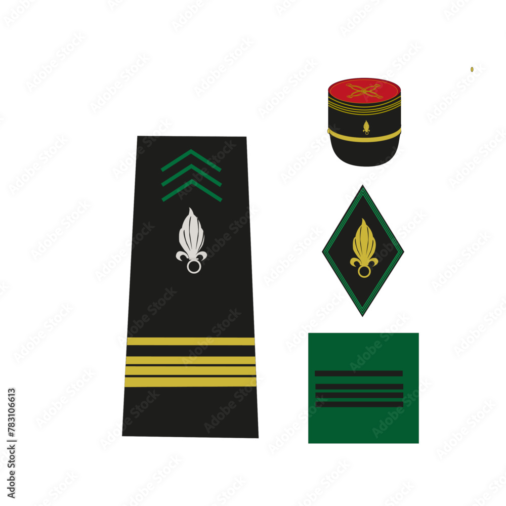 Grade de calot en métal Armée de Terre - Lieutenant-Colonel Argent