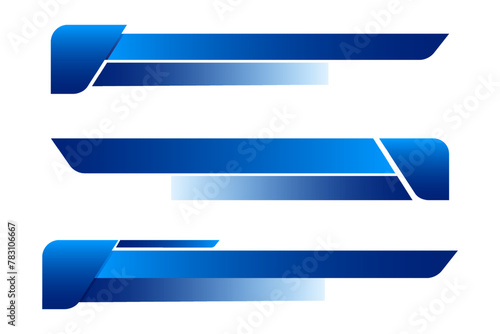 Set of news bars with copy space. Banners for broadcasting with negative space to insert text. Television video template. Vector illustration. Concept of social media, information. Copy space.