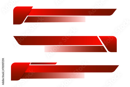 Set of news bars with copy space. Banners for broadcasting with negative space to insert text. Television video template. Vector illustration. Concept of social media, information. Copy space.