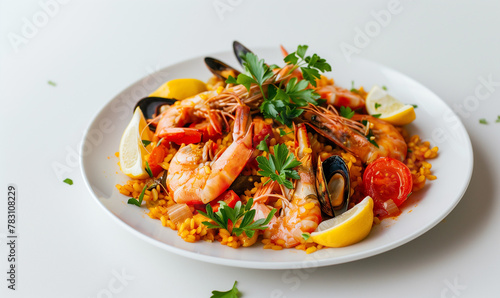 Gourmet Dinner: Spanish Paella with Shrimp and Saffron