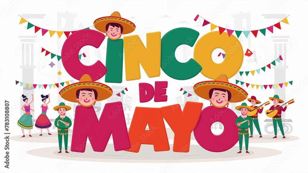 Naklejka premium Cinco de mayo isolated on background, Generative ai.