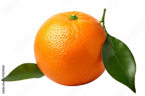 orange with leaf transparent background