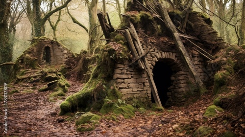 Ruined medieval hermits hut