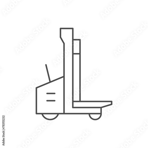 Pallet stacker line outline icon