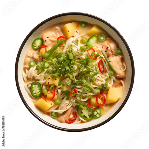 Noodles Soup isolated on transparent background Remove png, Clipping Path, pen tool