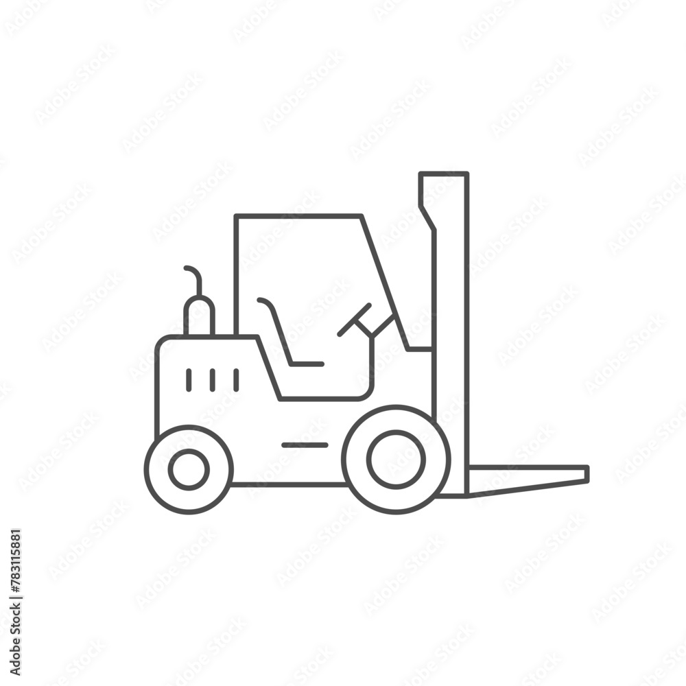Forklift truck line outline icon