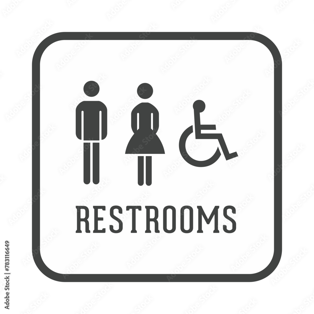 Restroom male-female-disabled icon Restroom male-female-disabled icon