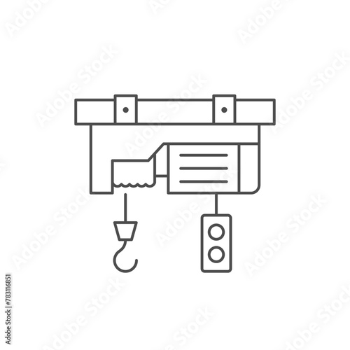 Electric winch line outline icon