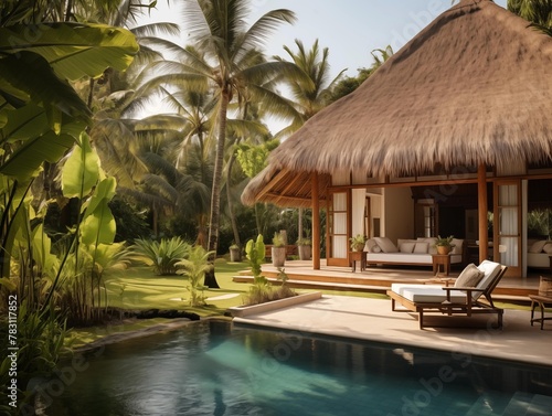A Serene Afternoon at a Tropical Resort Villa