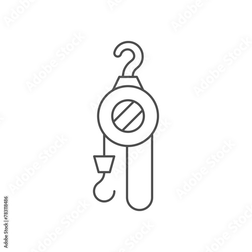 Manual winch line outline icon