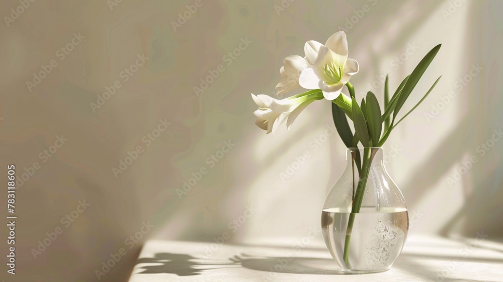 freesia in vase on background with copy space freesia in vase on background with copy space