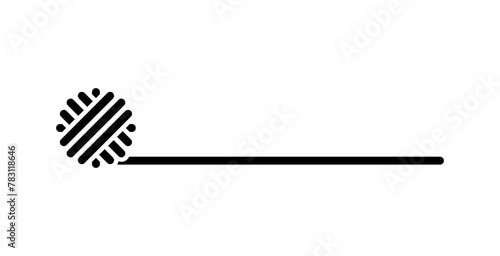 Yarn ball logo element, icon. Black line icon, illustration, empty label. photo