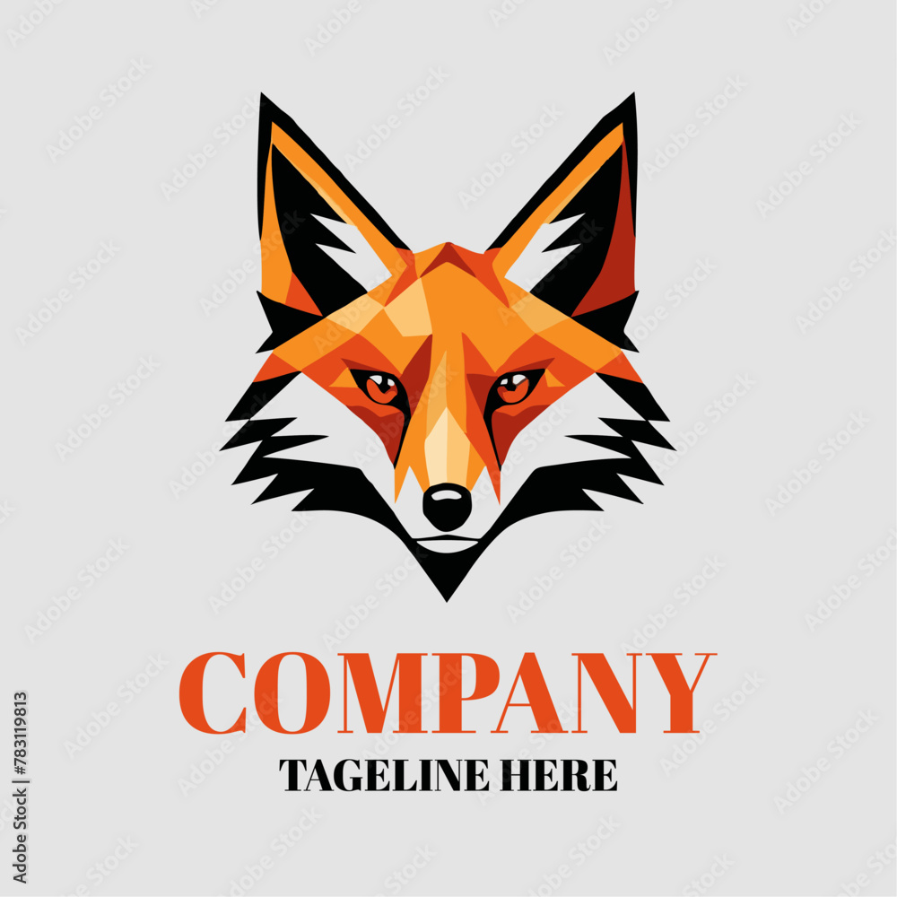 Modern Fox Head Logo with Pixel Effect. Generative AI Modern Fox Head Logo with Pixel Effect. Generative AI