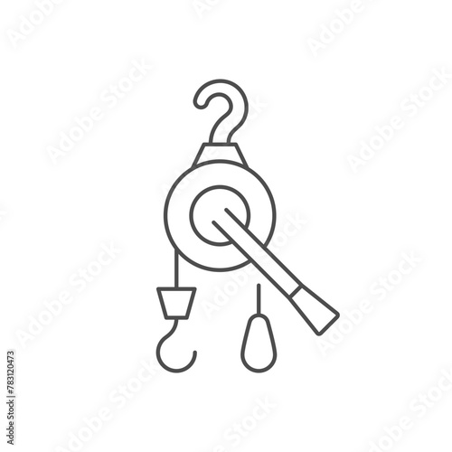 Manual winch line outline icon