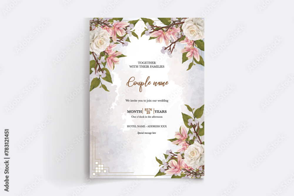 bridal shower floral invitation template