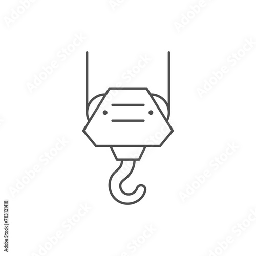 Crane hook line outline icon