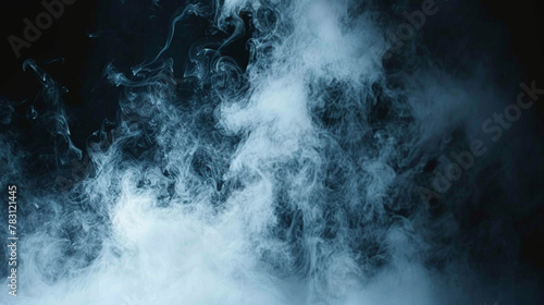 A blue smokey background with a white smokey cloud in the middle