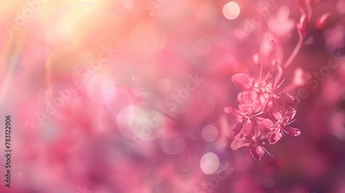 pink bokeh background with flowers