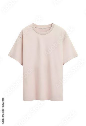 Pale pink T-shirt mockup isolated on transparent background